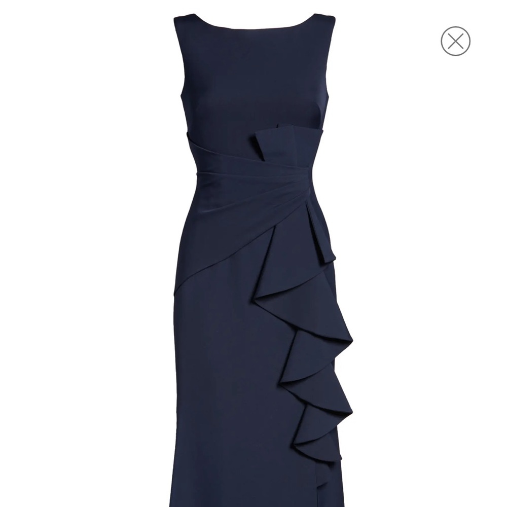 Brand new! Eliza ruffle front gown